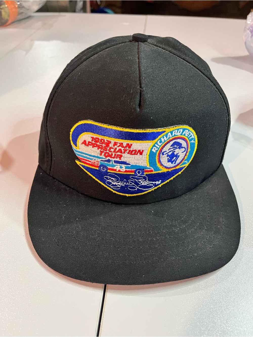 Nascar Black Snapback Hat with Colorful Embroidered Racing Patch